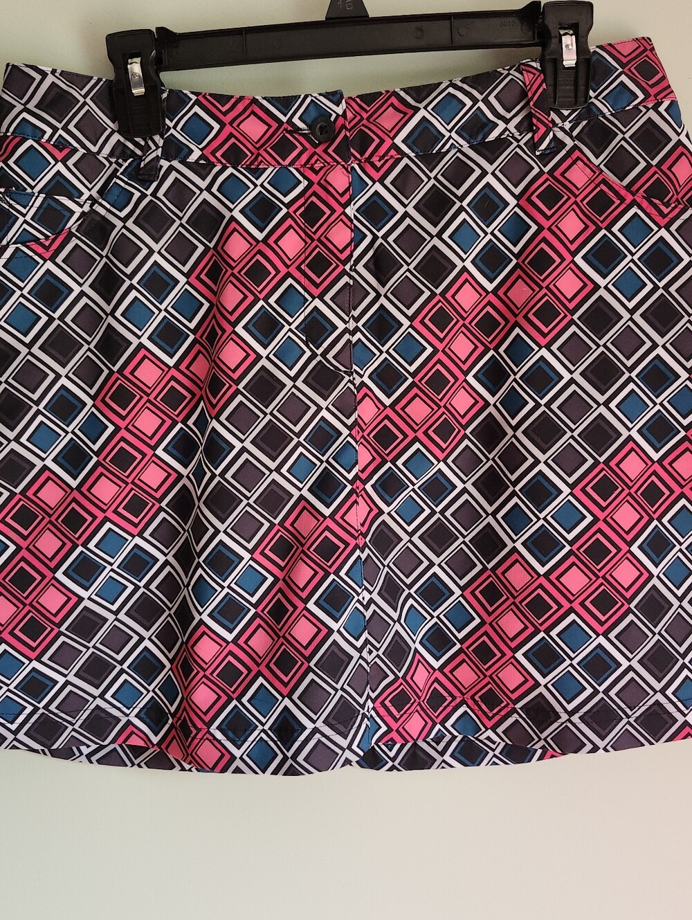 SLAZENGER Golf Pickleball Active Skort Plaid 5 Pkt  Button Zip Undershort Wms 10